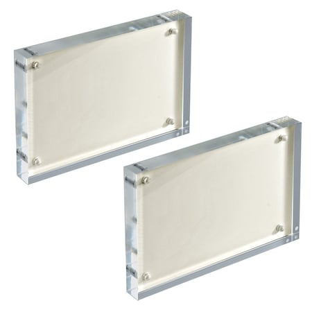 Azar Displays White Acrylic Block with Metal Back Plate 4 in. X 6 in., 2PK 104666-WHT-2PK